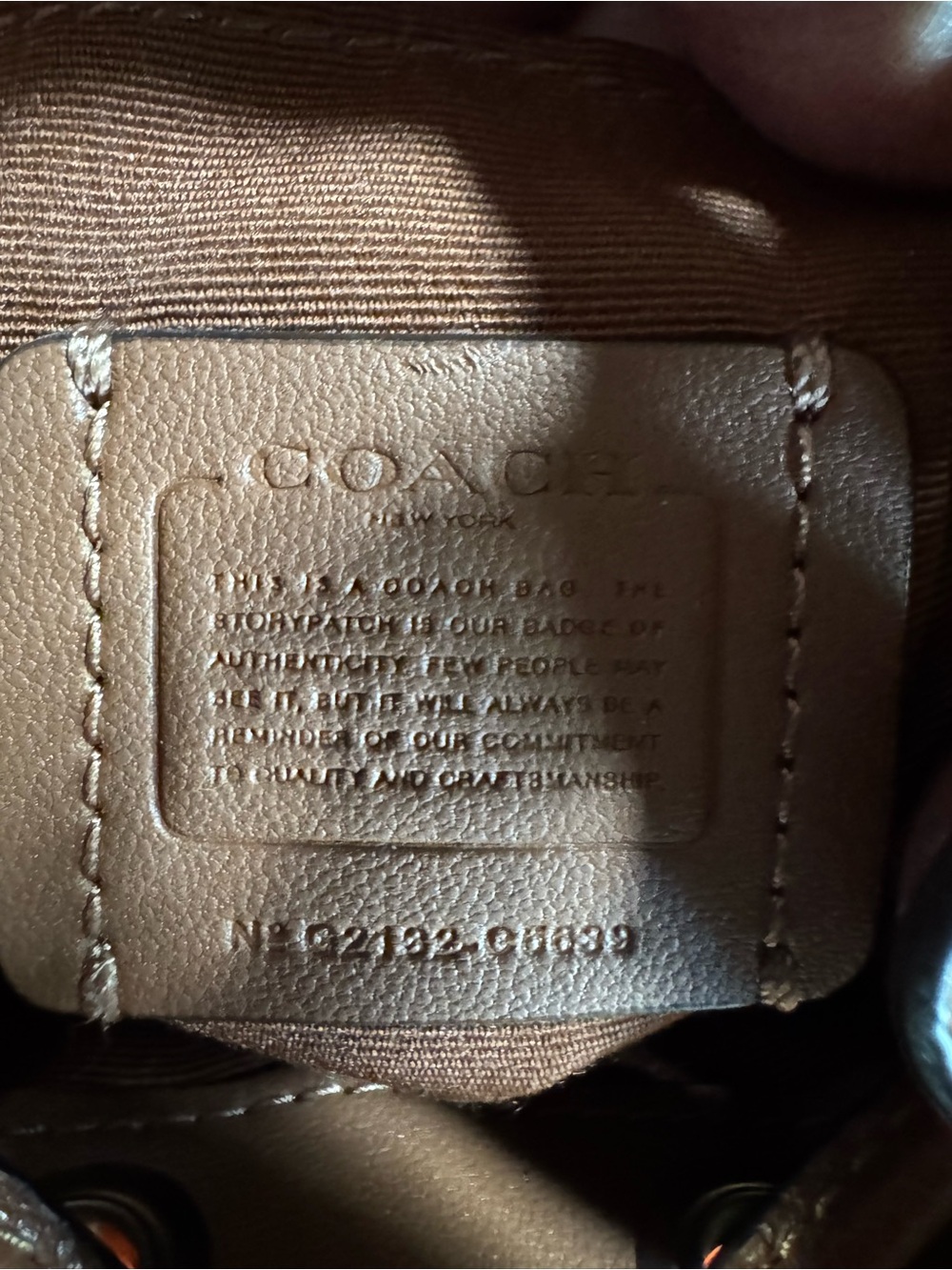 Coach Dempsey Signature Stripe Bucket Bag in Brown with Multicolor Stripe - Picture 9 of 15